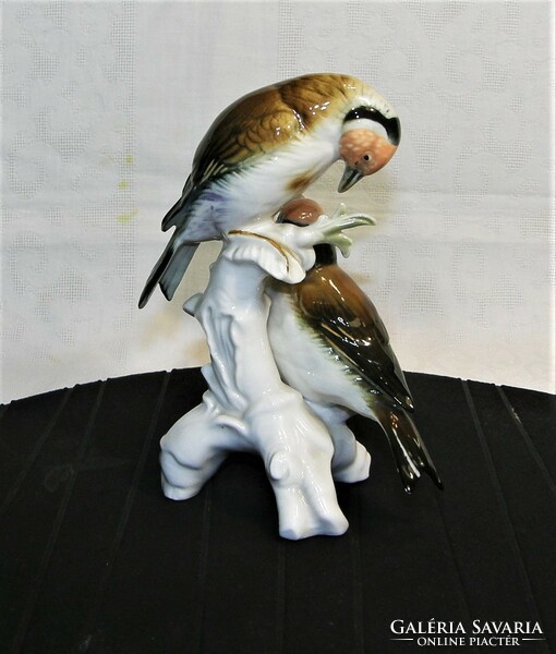 Bird couple -ens porcelain