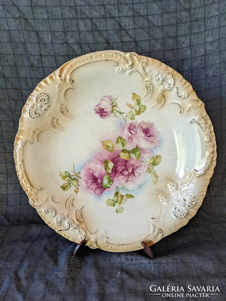 Antique English faience cake plate