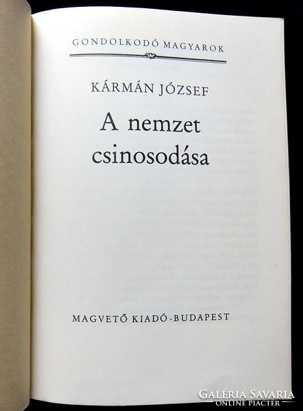 Kármán József: A nemzet csinosodása