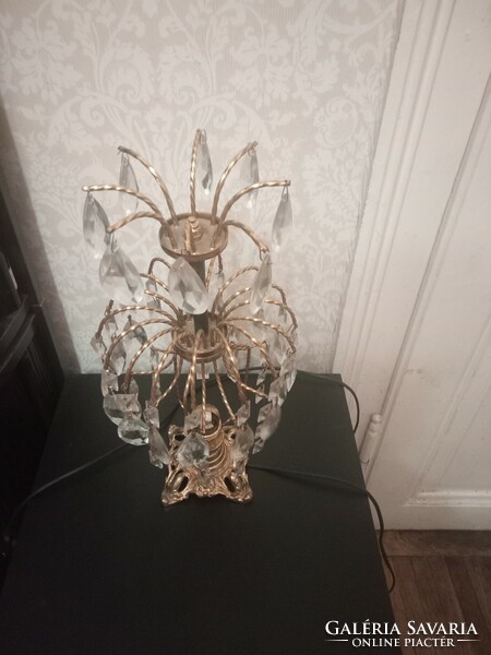 Beautiful antique crystal copper table lamp