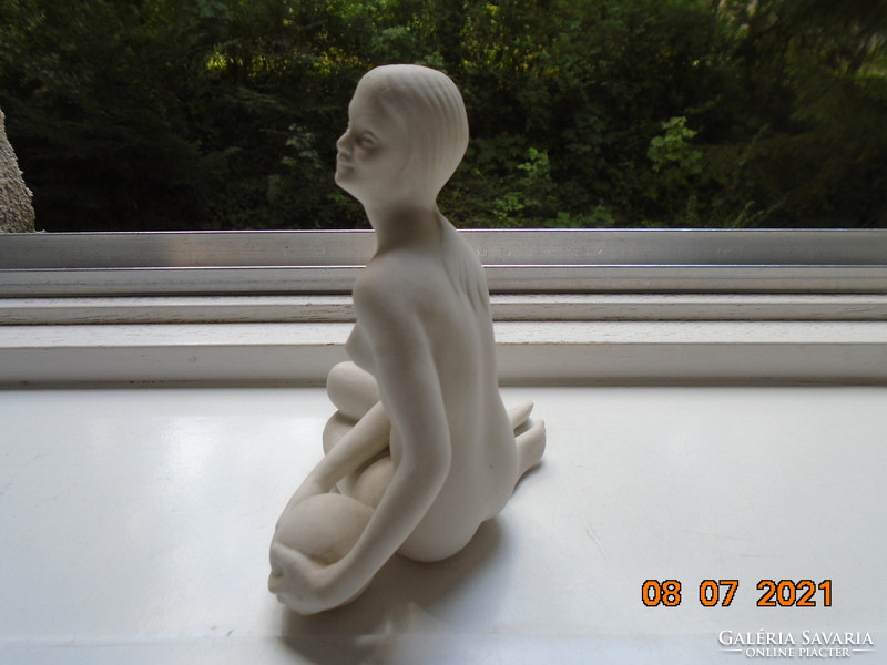 Art deco anvil nude with ball biscuit porcelain