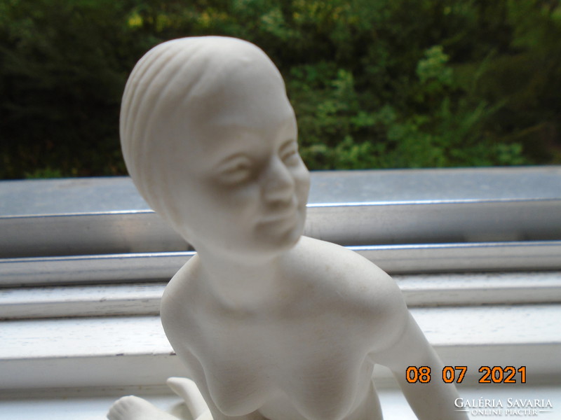 Art deco anvil nude with ball biscuit porcelain