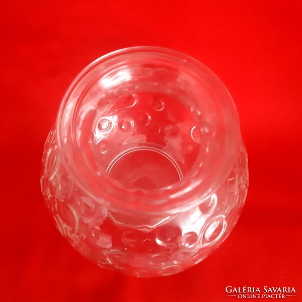 Buborékos üveg váza, gömb váza (nem kicsi)