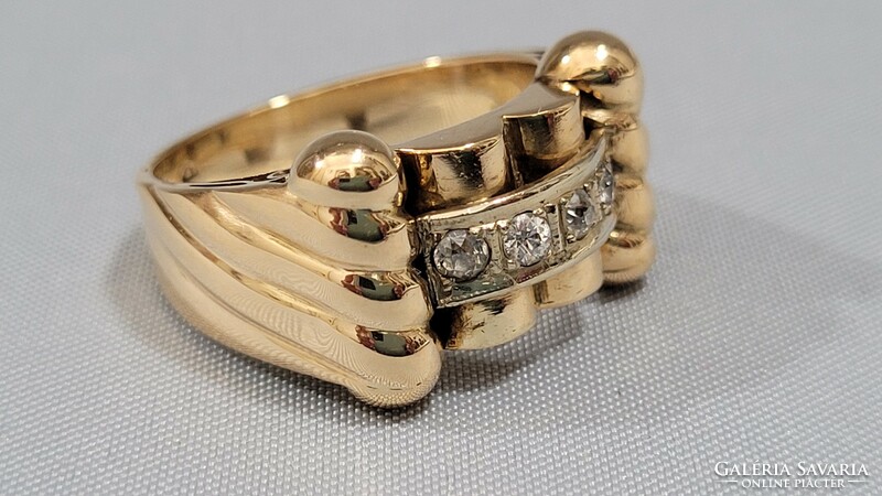 Antique 14k gold women's ring with diamonds 7.9 g