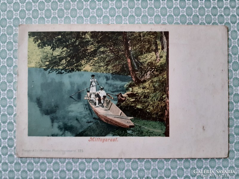 Old postcard mittagsrast art postcard