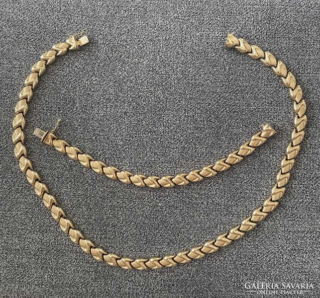 14K gold necklace and bracelet 51g