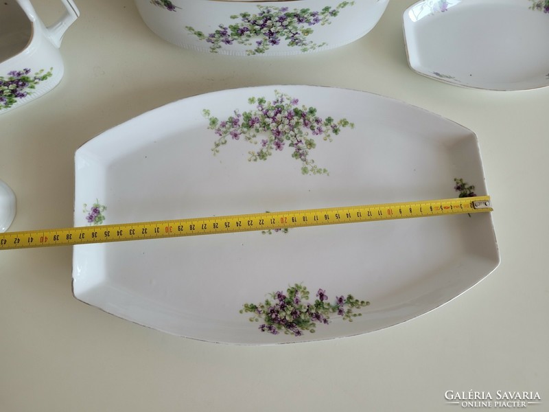 Old Karlsbad porcelain tableware violet lily of the valley pattern soup bowl with sauce spicy 5 pcs