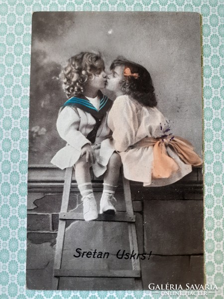 Old photo postcard 1921 children's postcard