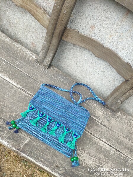 'Vízivilág' hand-woven felt-effect wool bag