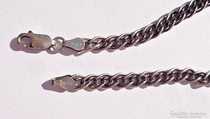 50.5 cm. Length 5 mm. Wide Italian 925 silver necklace