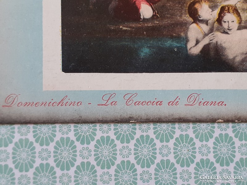 Old postcard Domenichino's hunt for Diana artistic postcard