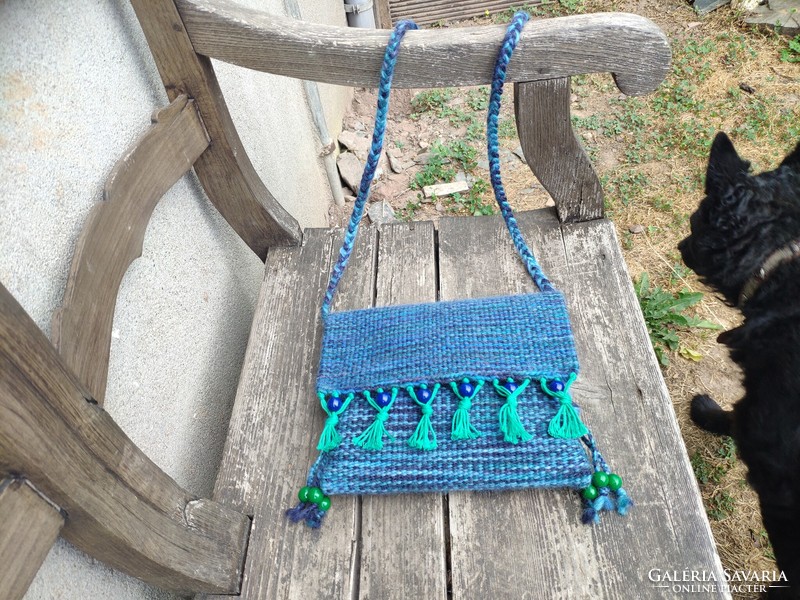 'Vízivilág' hand-woven felt-effect wool bag