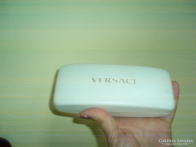 Vintage versace white leather glasses case