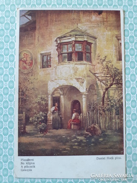Old postcard wiener kunst daniel hock the rests art postcard