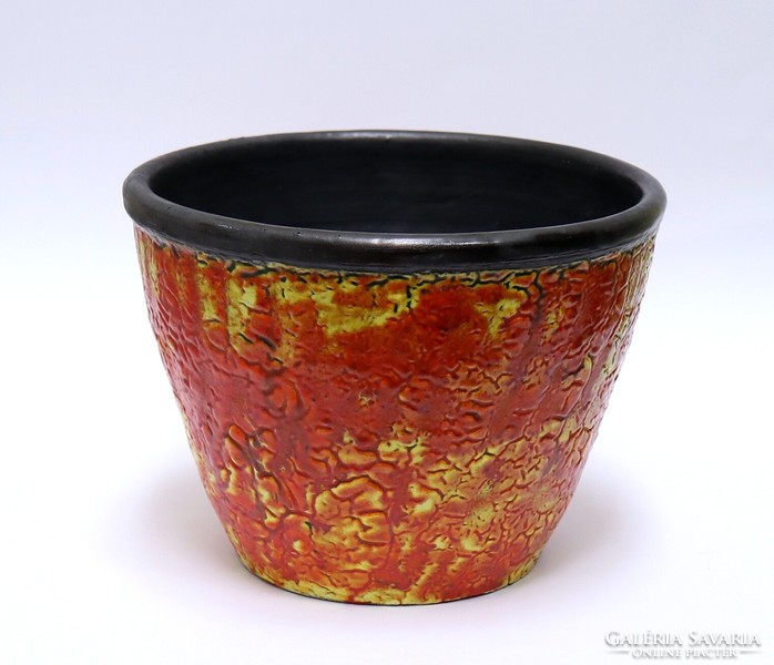 Retro decorative bowl with brightly colored glaze