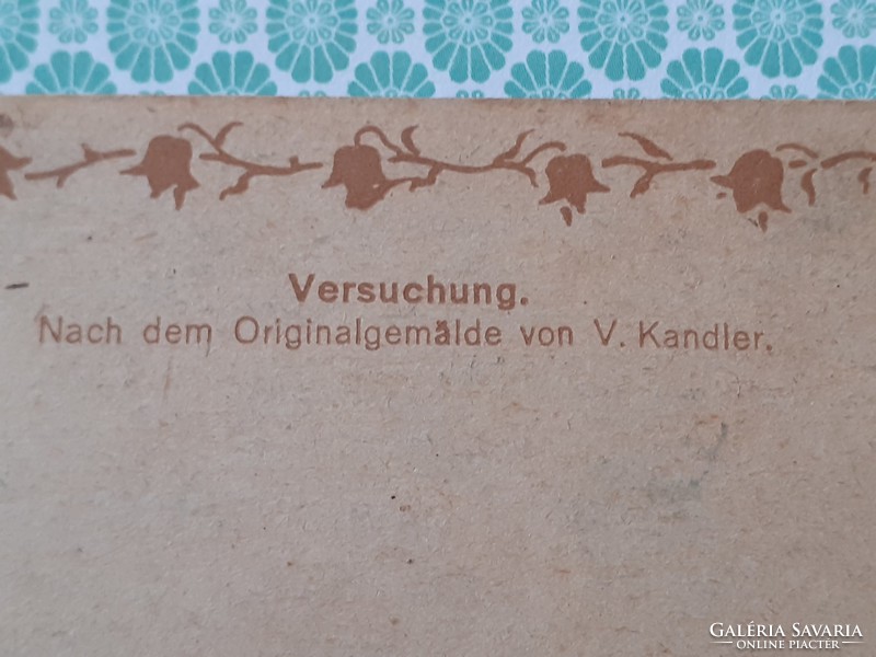 Old postcard v. Kandler temptation artistic postcard