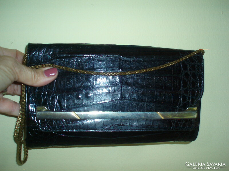 Vintage small crocodile skin shoulder bag, handbag