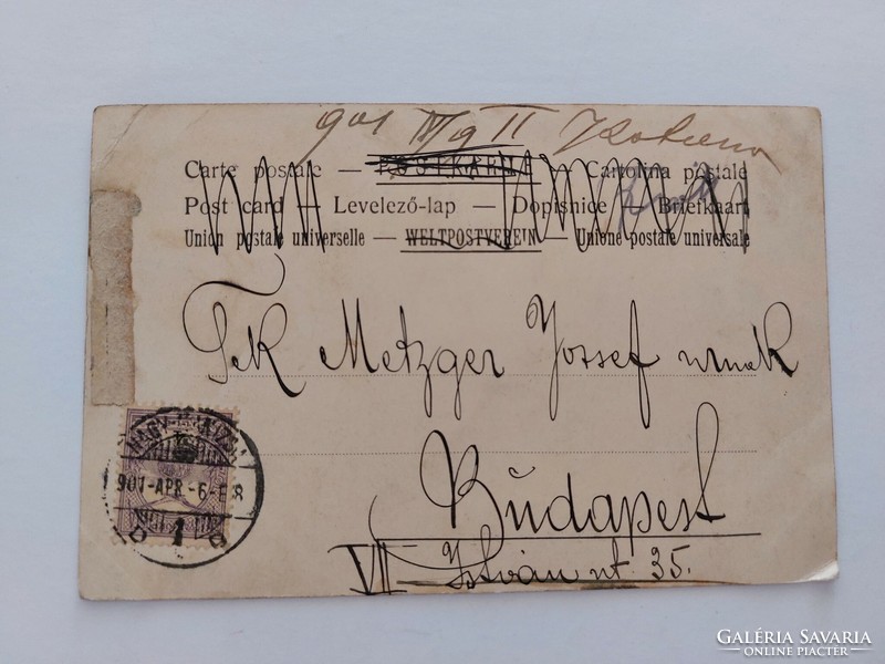 Régi képeslap 1901 fotó levelezőlap kislány