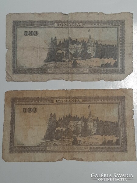 Románia, román  2 db 500 lei 1940 és 1941 -ből