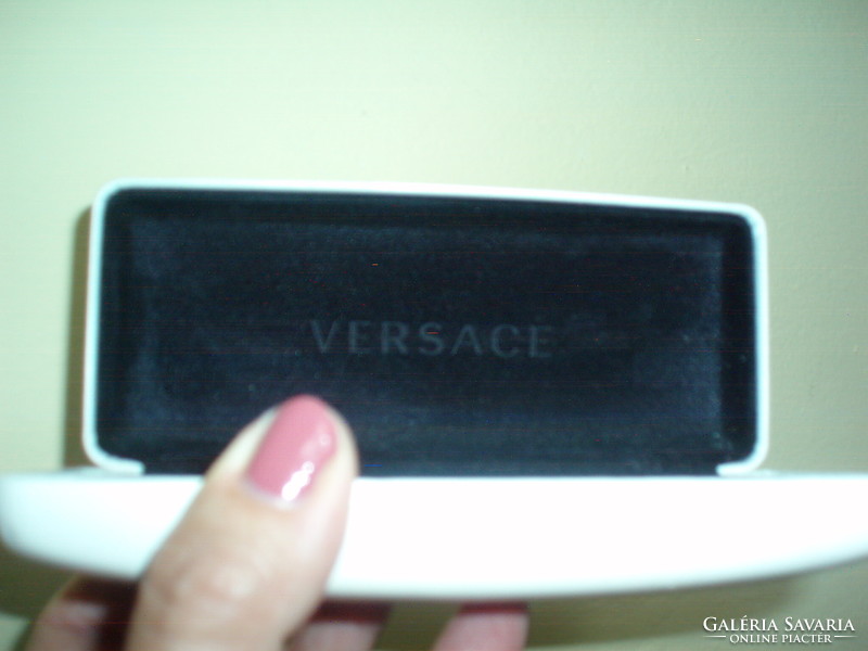 Vintage versace white leather glasses case
