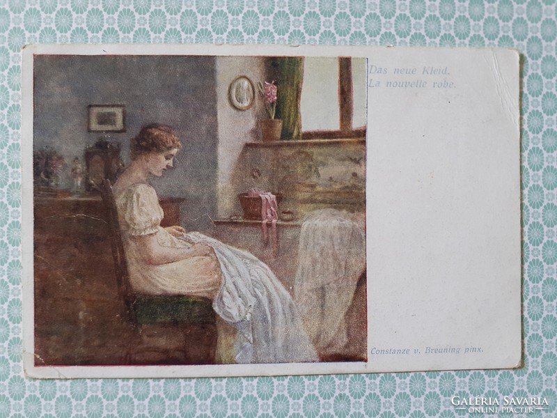 Old postcard 1918 wiener kunst art postcard