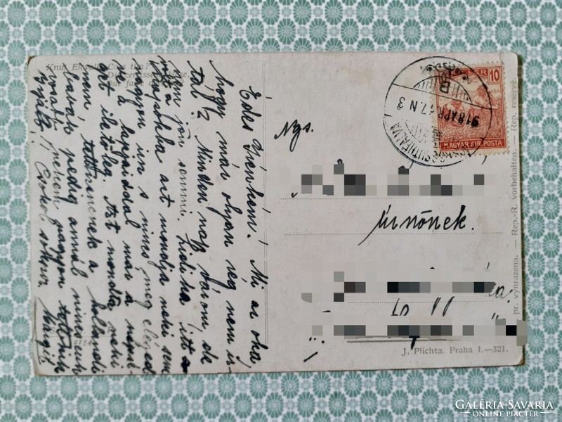 Régi képeslap 1918 művészeti levelezőlap