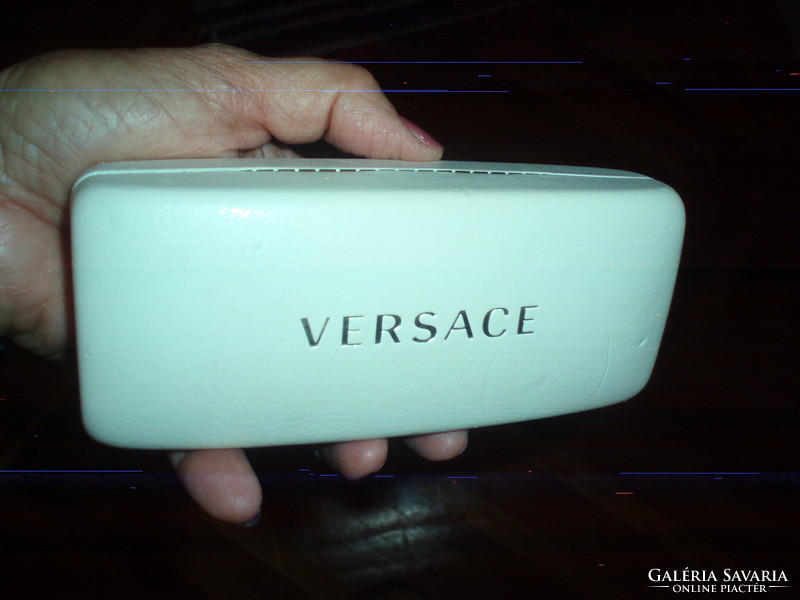 Vintage versace white leather glasses case