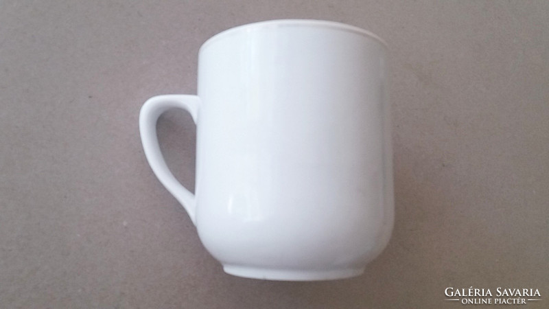 Old porcelain mug violet pattern vintage cup 9 cm