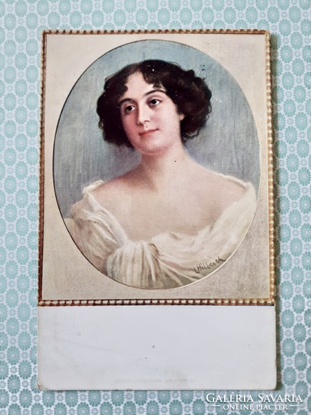 Vintage postcard 1915 hilperth annunciata lady art postcard