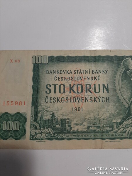 Czechoslovakia 100 crowns 1961 sto korun ceskolovenskych
