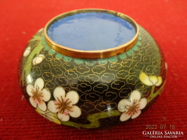 Japanese fire enamel, antique ashtray, diameter 8.5 cm. He has! Jokai.