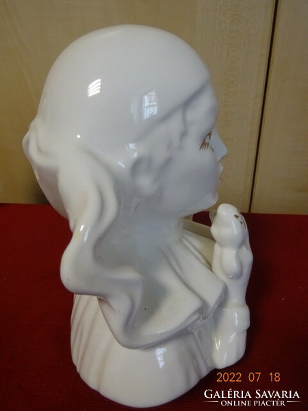 Olasz porcelán figura, fehér Harlequin bohóc, magassága 19,5 cm. Vanneki! Jókai.