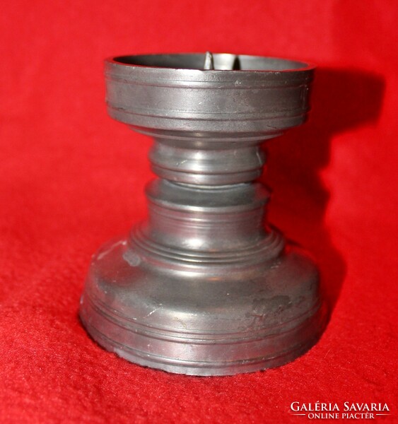 Marked pewter candle holder