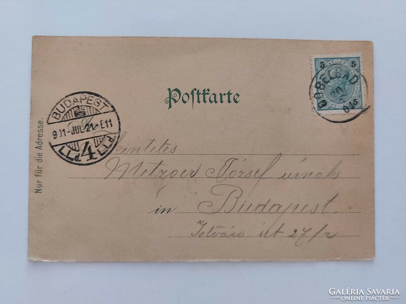 Régi képeslap 1901 levelezőlap Tobelbad