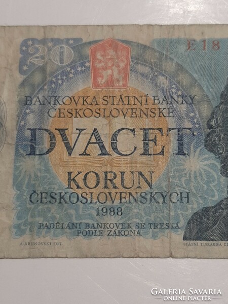 Czechoslovakia 100 crowns 1988 dvacet korun ceskolovenskych