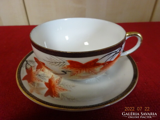 Japán porcelán teáscsésze + alátét, gésa fejes, tojáshéj vékony. Vanneki! Jókai.