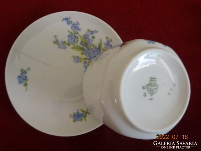 Antique Zsolnay porcelain tea cup + coaster, cornflower pattern. Two pieces. He has! Jokai.