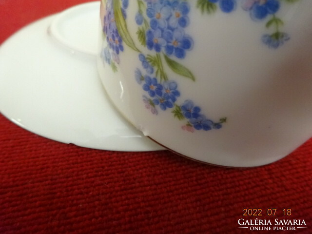Zsolnay porcelán antik teáscsésze + alátét, búzavirág mintás. Két darab. Vanneki! Jókai.
