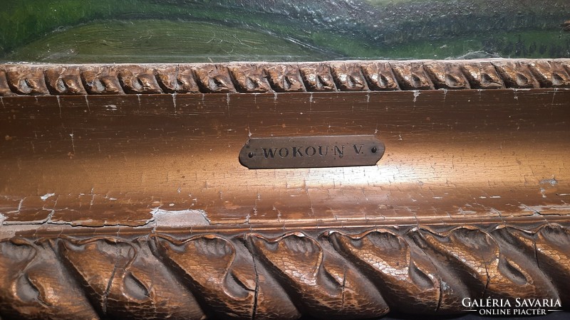 Franciakert "Wokoun V." jelzéssel (olaj, 23x31 cm) azonosítatlan jelzés