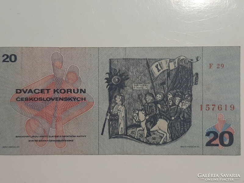 RITKA ! Csehszlovákia , cseh ,  20 korona  1970  DVACET KORUN