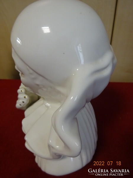 Olasz porcelán figura, fehér Harlequin bohóc, magassága 19,5 cm. Vanneki! Jókai.