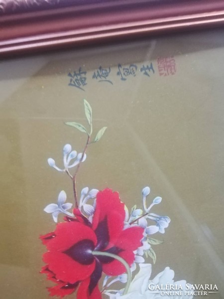 Kínai nyomat dekoratív fa keretben