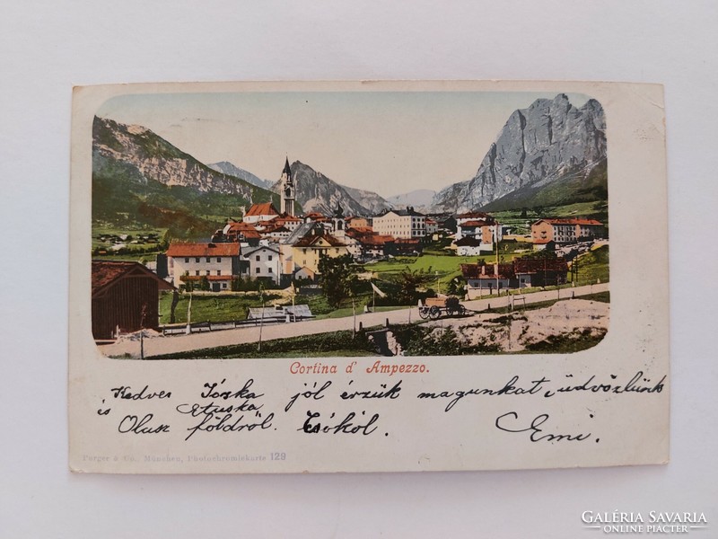 Old postcard 1901 cortina d'ampezzo postcard