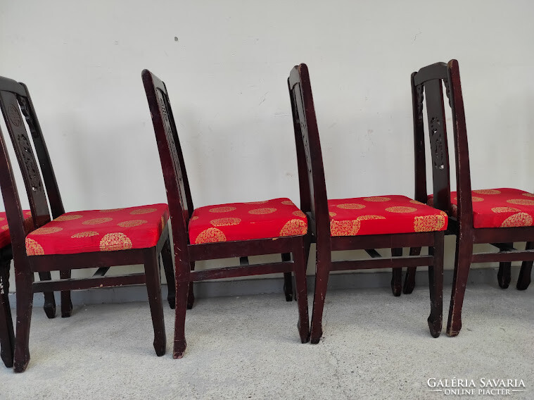 Kínai szék háttámlás faragott fa éttermi szék 6 darab 377 5728