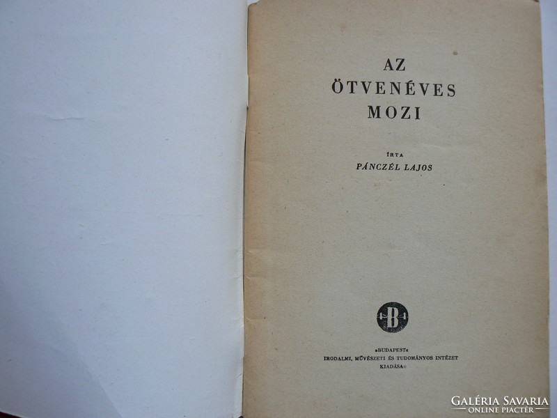 AZ ÖTVENÉVES MOZI, PÁNCZÉL LAJOS 1945, KÖNYV KÖZEPES ÁLLAPOTBAN (RITKA!)