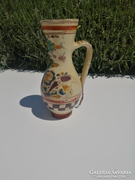 Antique (old folk) earthenware goblet from the 1800s (today: 22.5 cm) collector's item