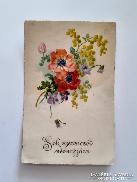 Old postcard 1927 floral postcard