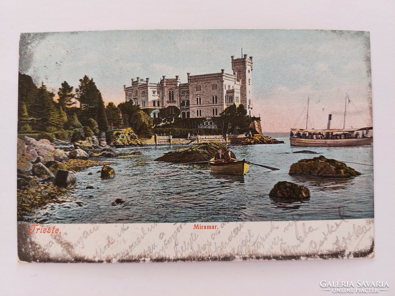 Old postcard 1904 postcard Trieste Miramare Castle
