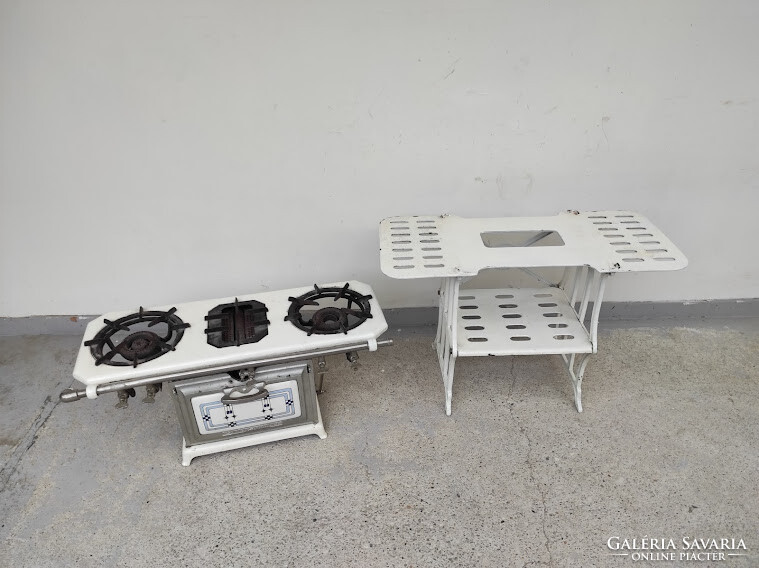 Antique kitchen gas stove with oven art nouveau art nouveau enameled white iron 374 5731