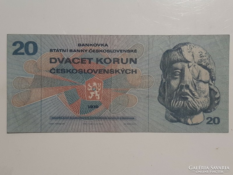 RITKA ! Csehszlovákia , cseh ,  20 korona  1970  DVACET KORUN